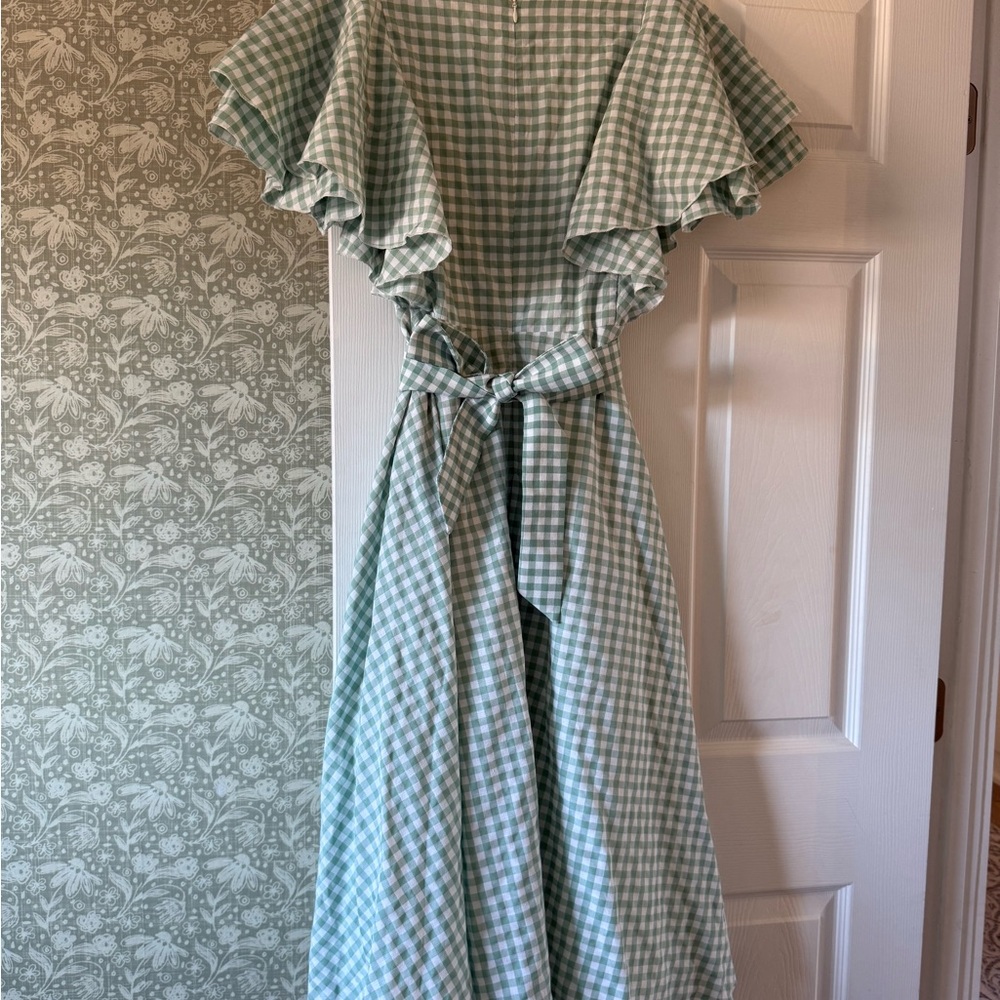 Ivy City Co Green Checkered Midi Dress - Picture 4 of 4